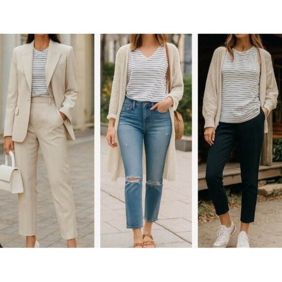 J.Jill Tops - J Jill White/Black M Pima Tank – Breezy Minimalist Nautical Coastal Core